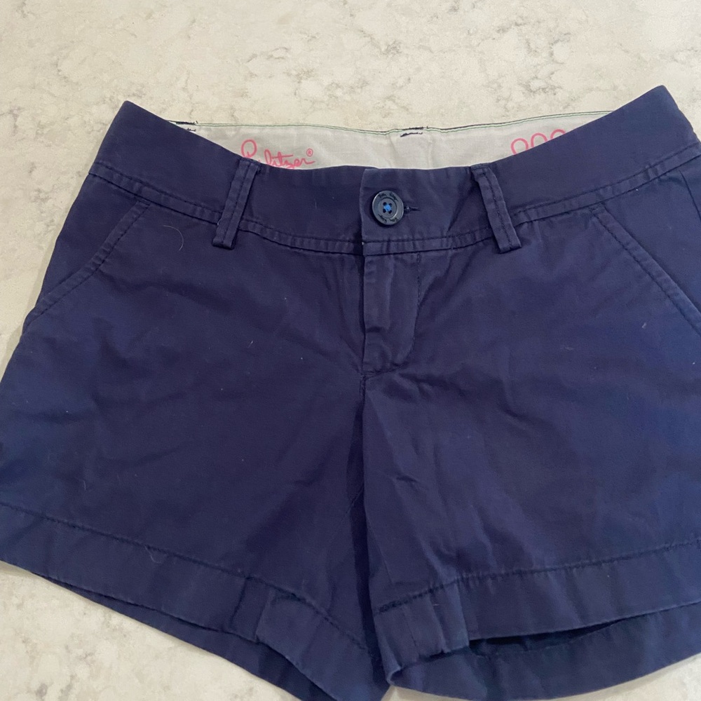 Lilly Pulitzer Navy Blue Cotton Callahan Shorts